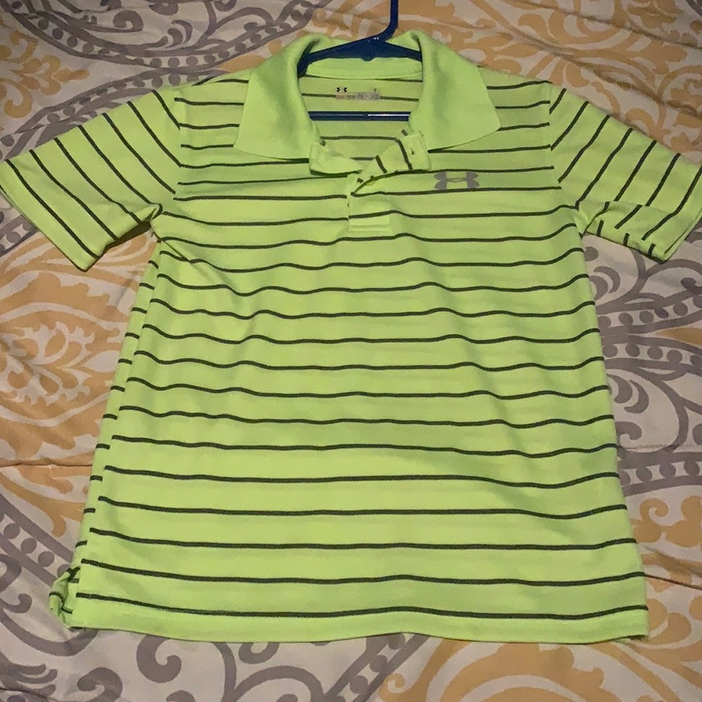 Under armour boys polo size 6 high vis yellow/green